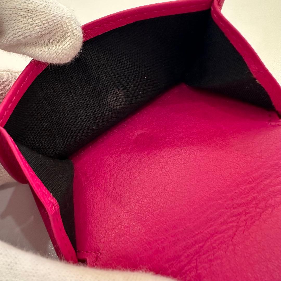 ● バレンシアガ 三つ折り 財布 ピンク 保管品 ●