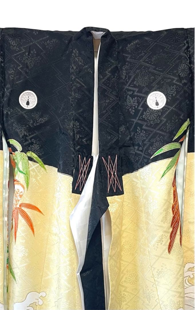 □男児　正絹セミアンティーク祝着 金刺繍鷹　お宮参り　初着　掛け着　襦袢付