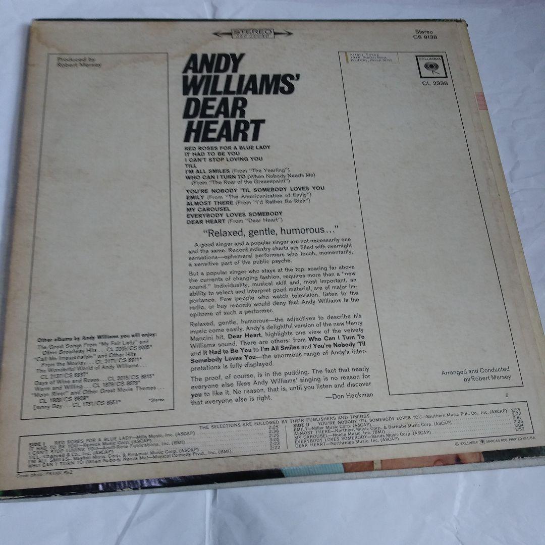 andy.williams.レトロな中古LPレコード７枚海外版とにかく良曲が一杯