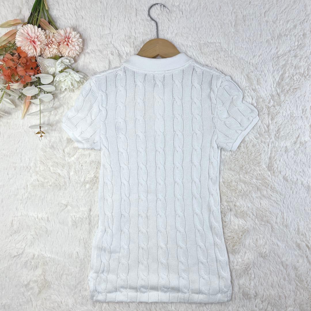 極美品✨ポロラルフローレン　スリムフィット　ケーブルニット　半袖ポロシャツ　近年