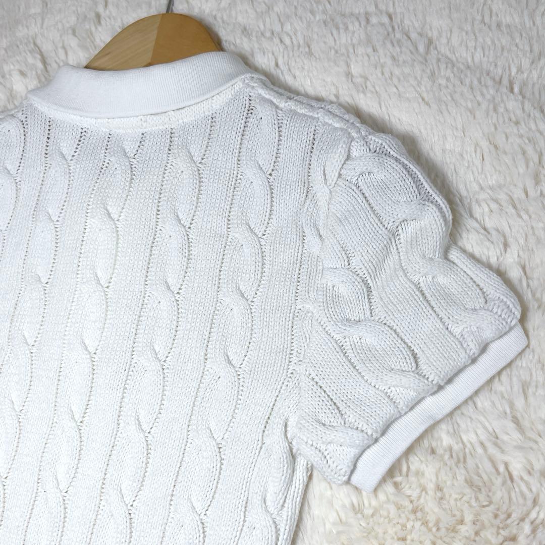 極美品✨ポロラルフローレン　スリムフィット　ケーブルニット　半袖ポロシャツ　近年