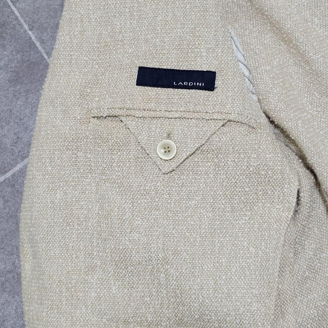 ★美品 LARDINI 春夏 リネン 麻 三者混 テーラードジャケット