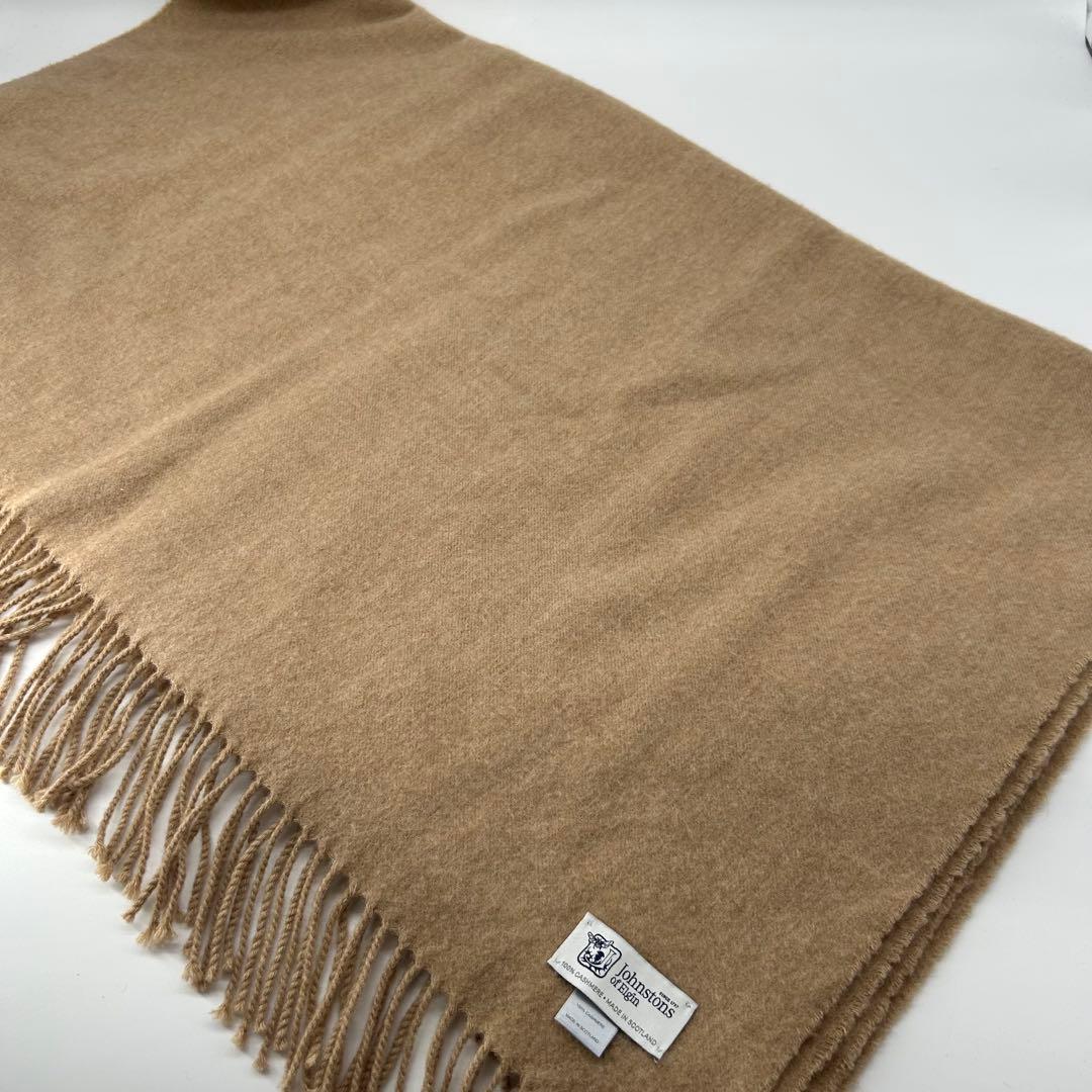 美品✨ジョンストンズ カシミア100% 大判ストール マフラー ベージュ