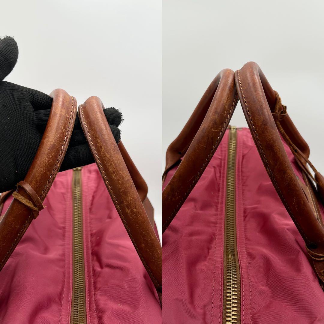 希少色✨ フェリージ ボストンバッグ 2way P4 レザー ナイロン ピンク
