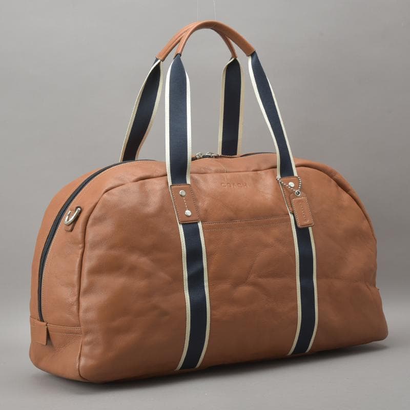 美品◇COACH コーチ ヘリテージ ダッフル ボストンバッグ レザー ブラウン