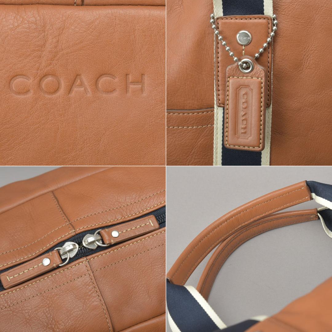 美品◇COACH コーチ ヘリテージ ダッフル ボストンバッグ レザー ブラウン