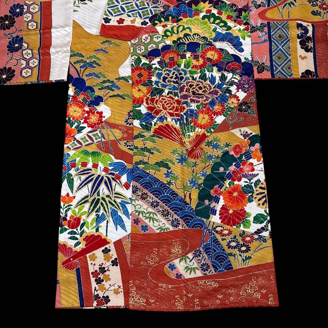 (う39) 錦彩の花宴✨豪華絢爛 手描き古典吉祥文様 アンティーク振袖セット㊗️