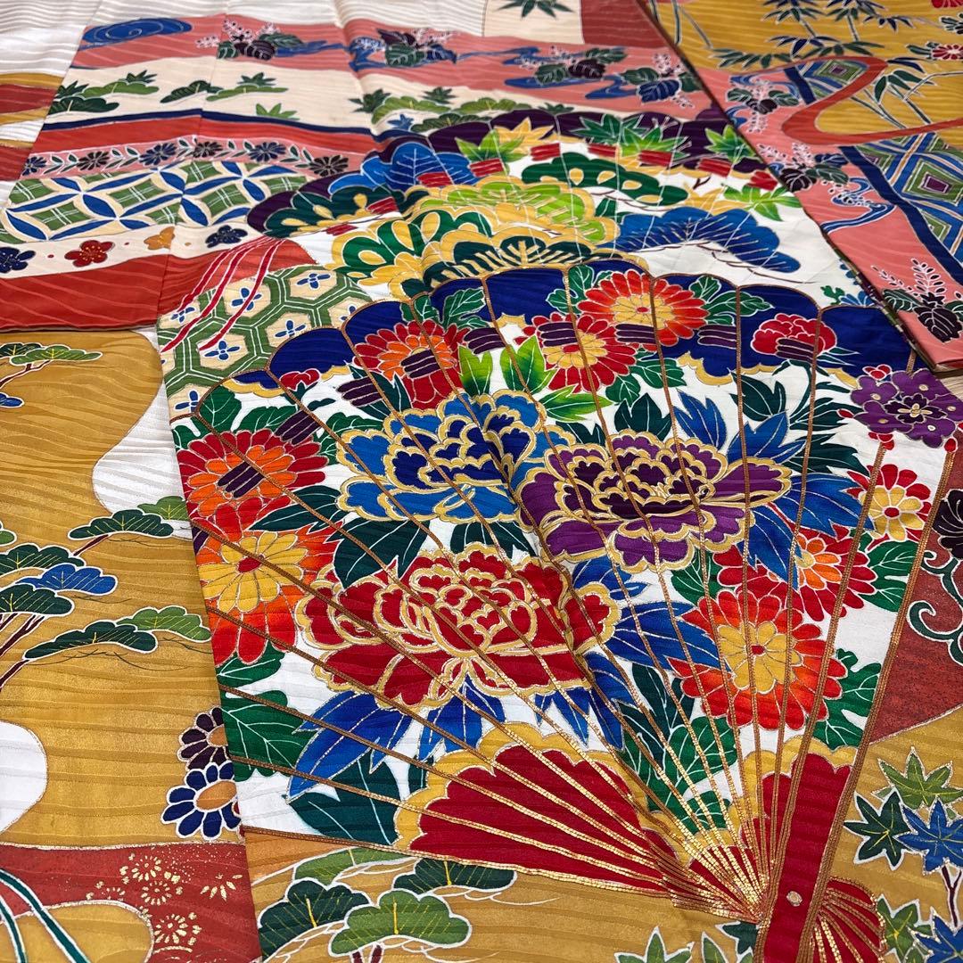 (う39) 錦彩の花宴✨豪華絢爛 手描き古典吉祥文様 アンティーク振袖セット㊗️