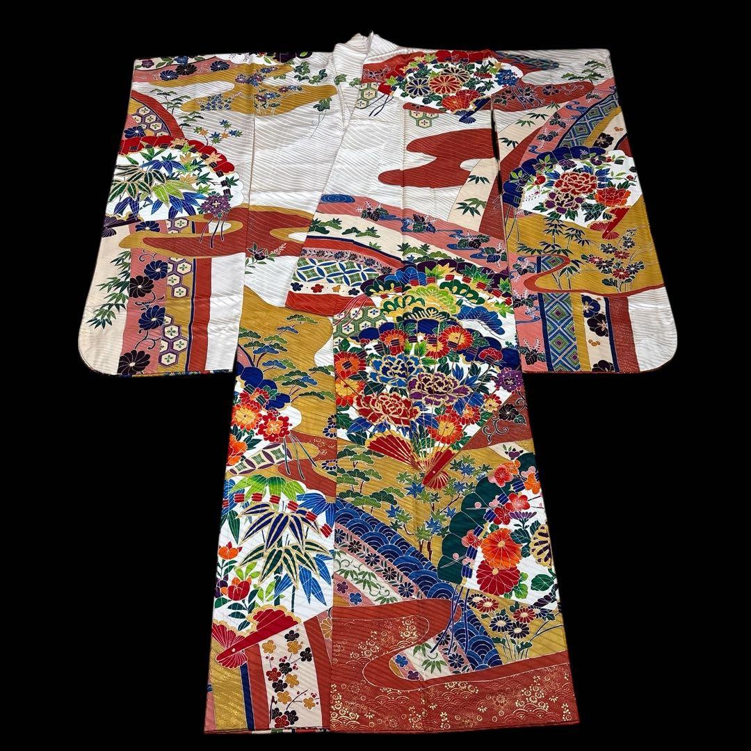 (う39) 錦彩の花宴✨豪華絢爛 手描き古典吉祥文様 アンティーク振袖セット㊗️
