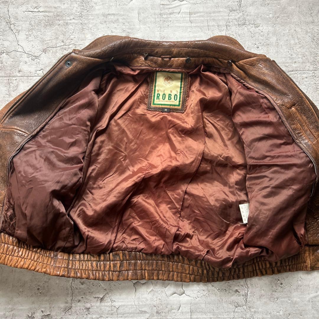 90s MENS ROBO フライトレザージャケット　A-2 G-1 ラムレザー