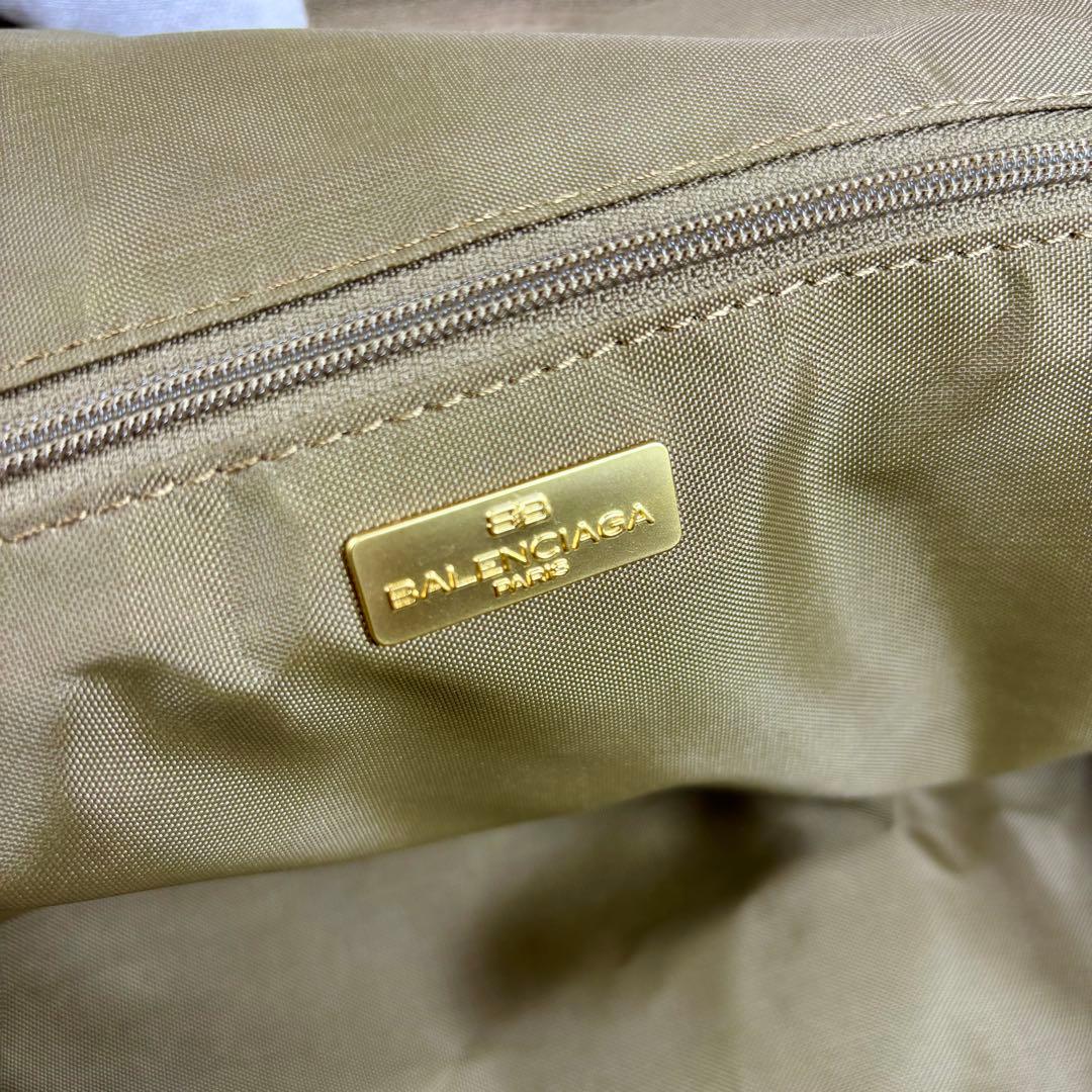 バレンシアガ　ボストンバッグ　ナイロン×クロコ型押しレザー　BALENCIAGA