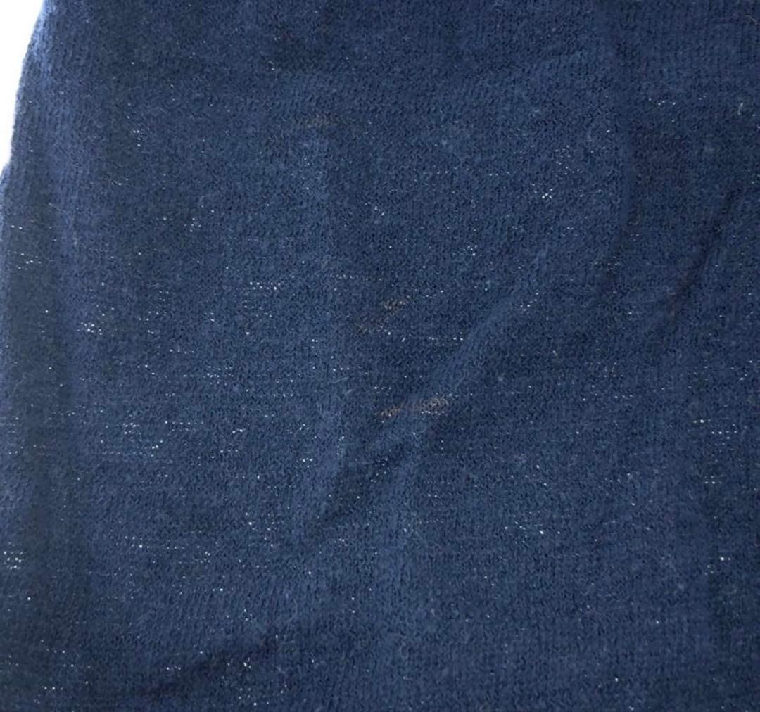 23SS 短丈 ATON コットン カーディガン cardigan ネイビー
