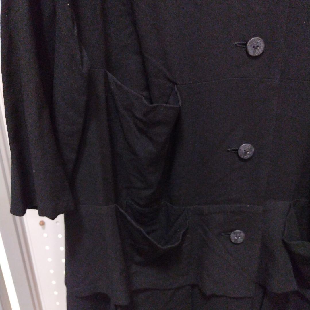 m4 新品 慈雨 じう ブラック ボタン ロングコート40定価51450円L