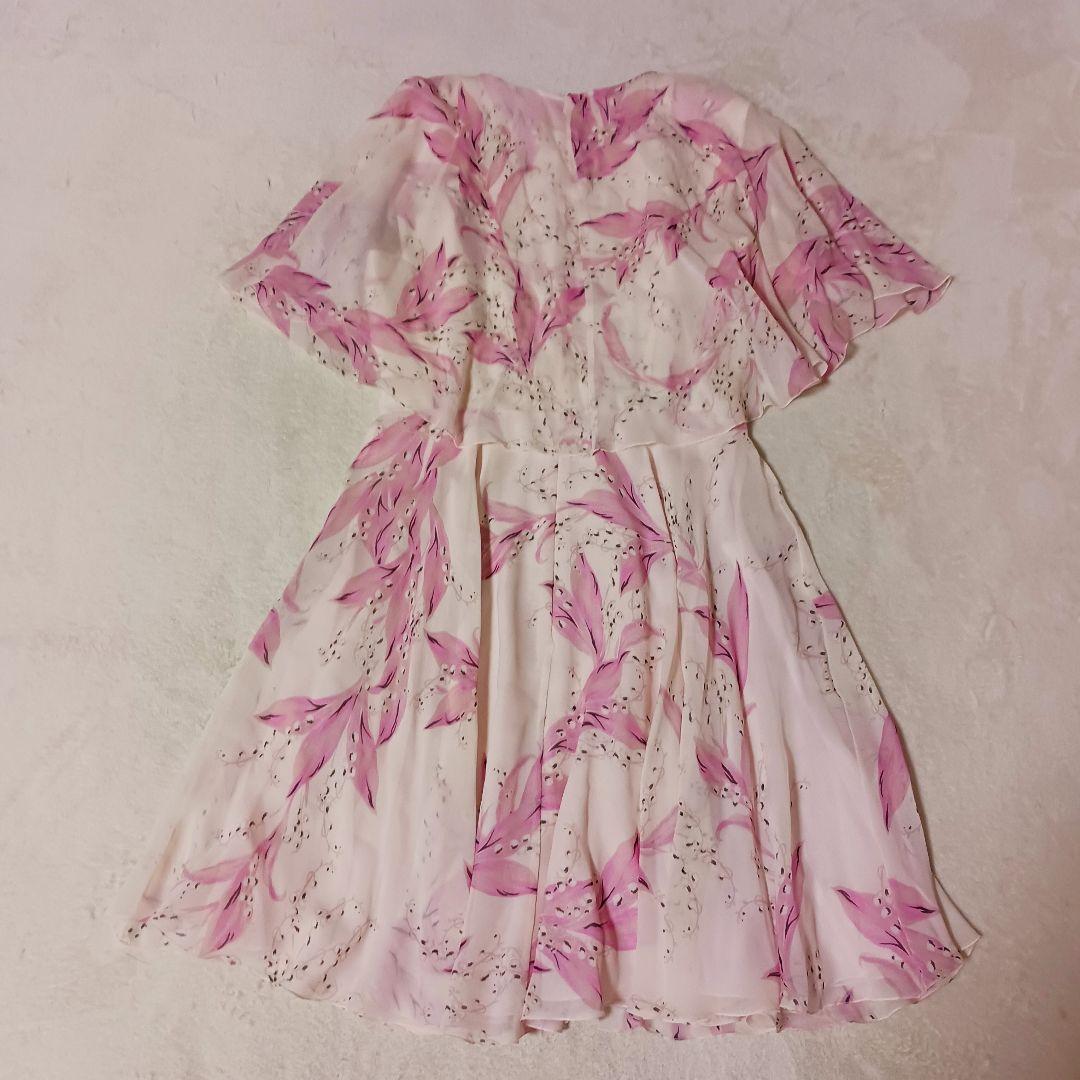 Giambattista Valli 花柄フレアワンピース　フリルスリーブ
