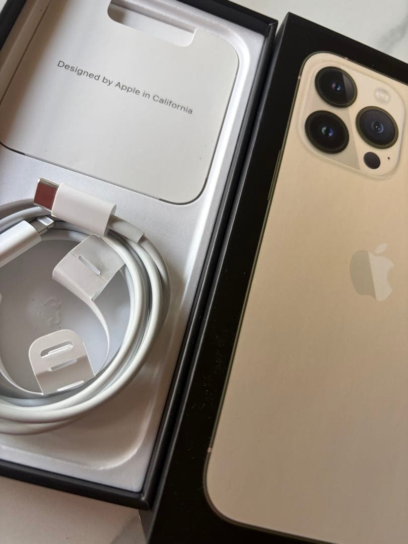 MiPhone13Proゴールド128GB バッテリー100% ケーブル付