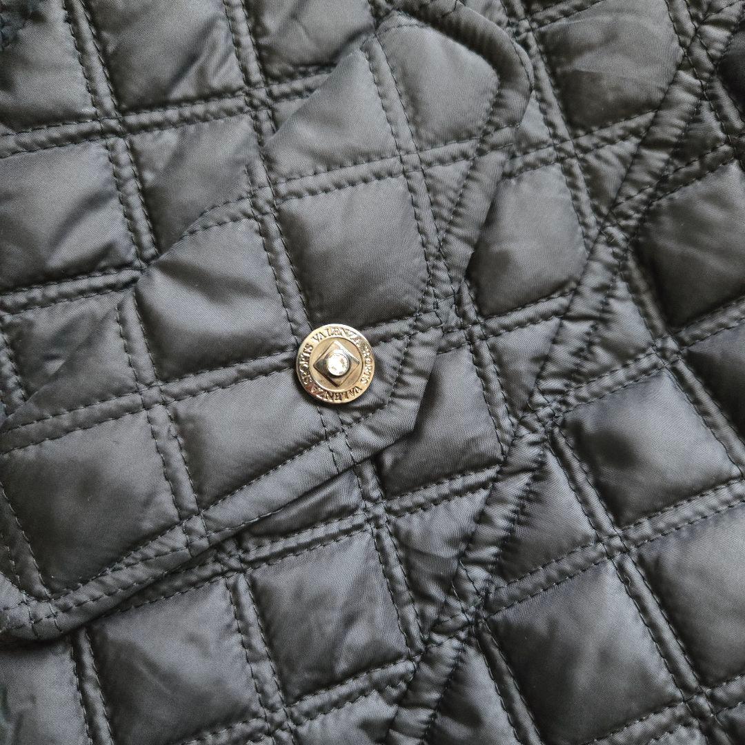【美品】VALENZA　コート　軽量　ナイロン　黒　ラインストーン