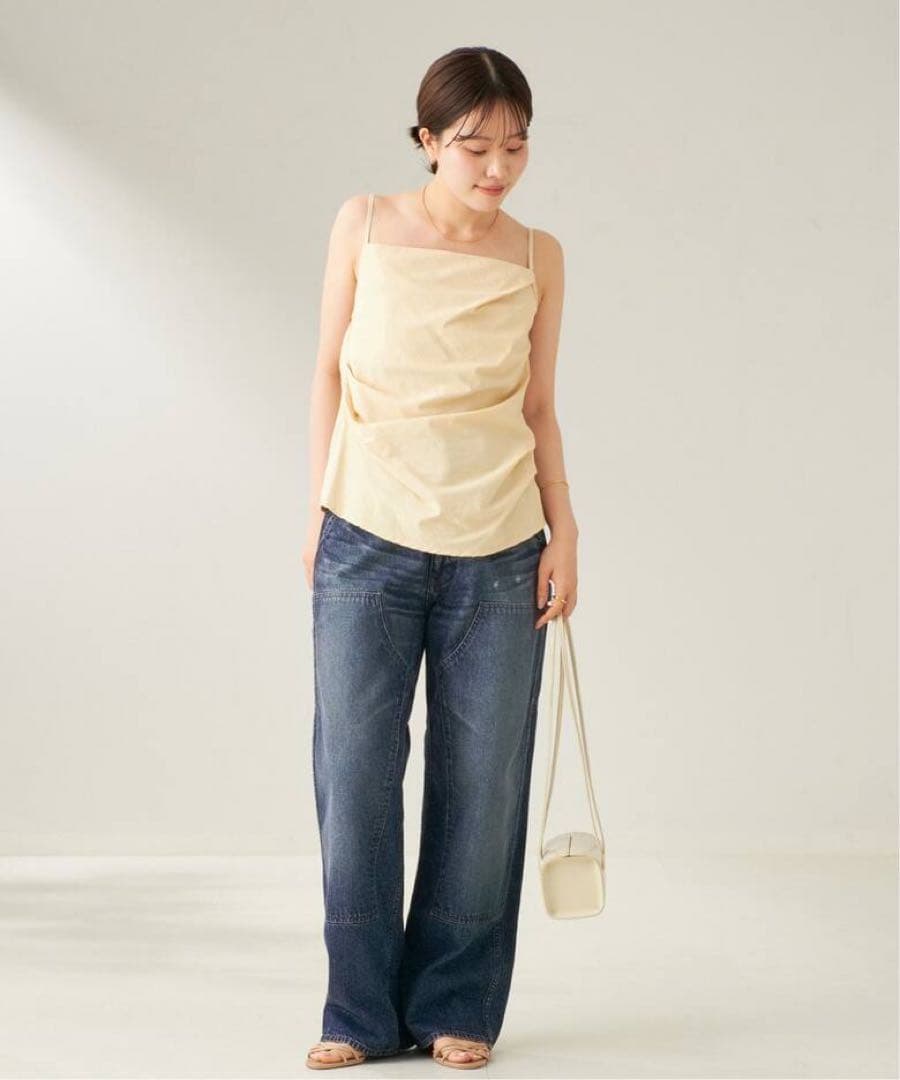 le / ル DRAPE SLEEVELESS トップス