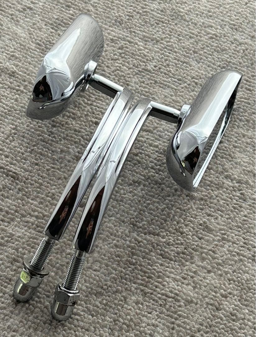 アレンネス　Arlen Ness ミニオーバルミラー クローム　左右セット