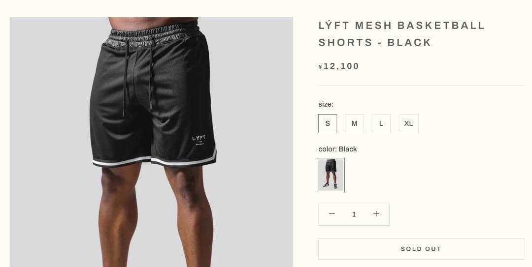 LYFT 人気のベースボールシャツ＋ショートパンツ白・黒（３点セット売り）