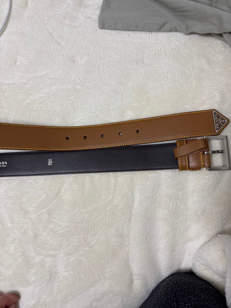 PRADA レザー ベルト 2CC545 ブラウン