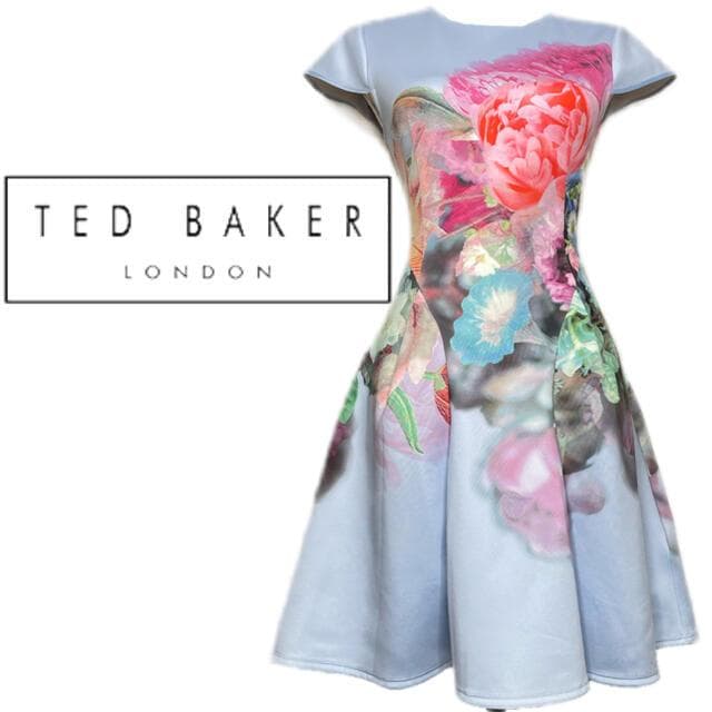 美品 Ted Baker 花柄 ワンピース フレア サイズ2