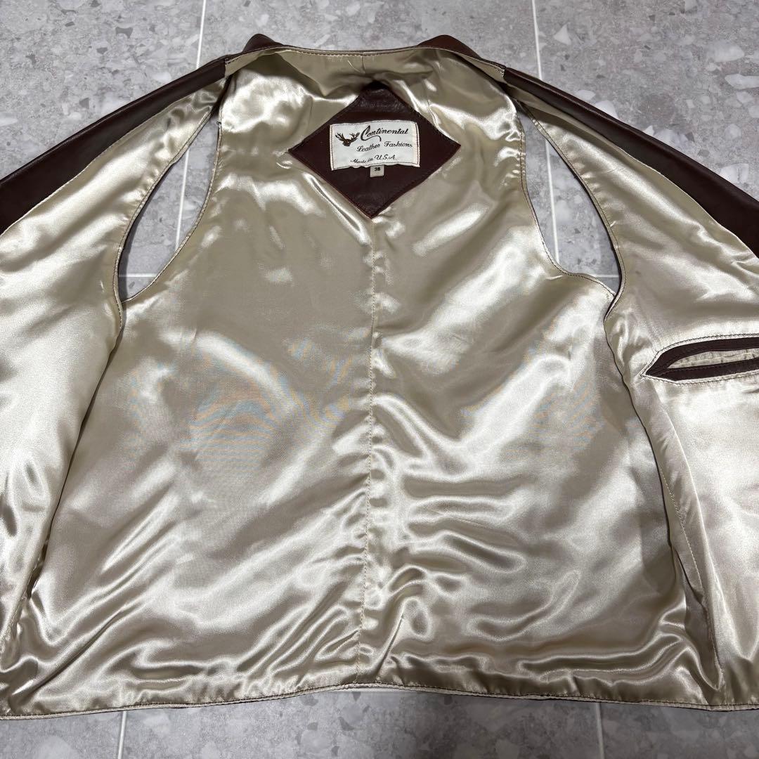 【極上美品】70s U.S.A.製 スムースレザーベスト ゴールデンサイズ M