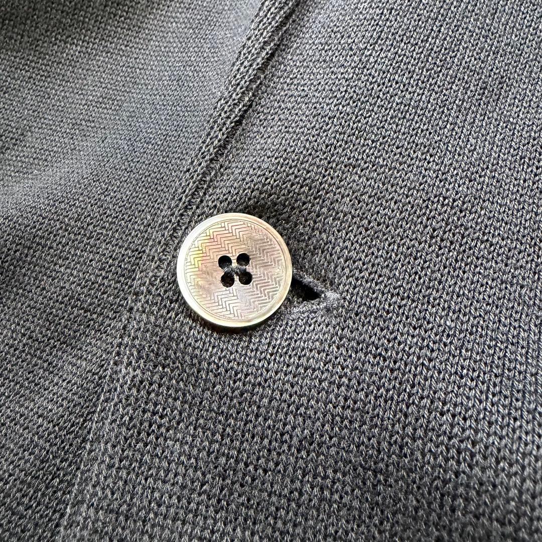 LARDINI ニットジャケット 輝く シェルボタン サイズL 黒