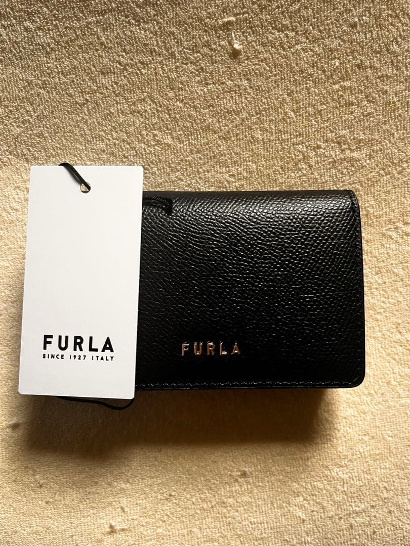 FURLA 黒 レザー 名刺入れ