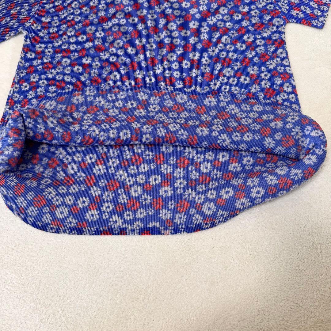 極美品✨PLEATS PLEASE 花柄　プリーツ　半袖　トップス　Lサイズ