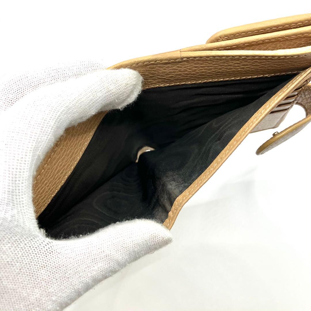 【美品】GUCCI グッチ インターロッキング 折り財布 二つ折り財布 ベージュ