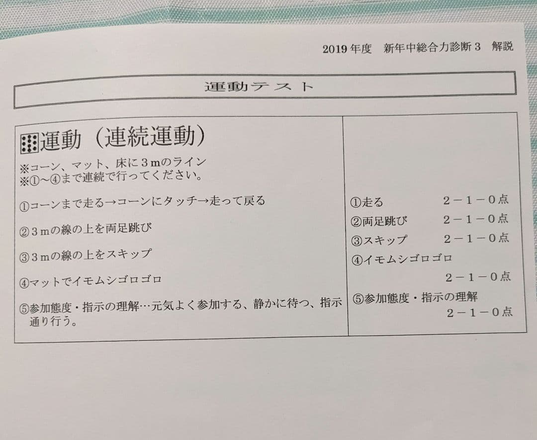 伸芽会　年中児向け 総合力診断テスト　6回セット