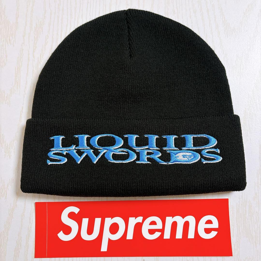 Supreme シュプリーム　ニット帽　ビーニー　リキッドソード　ブラック　黒
