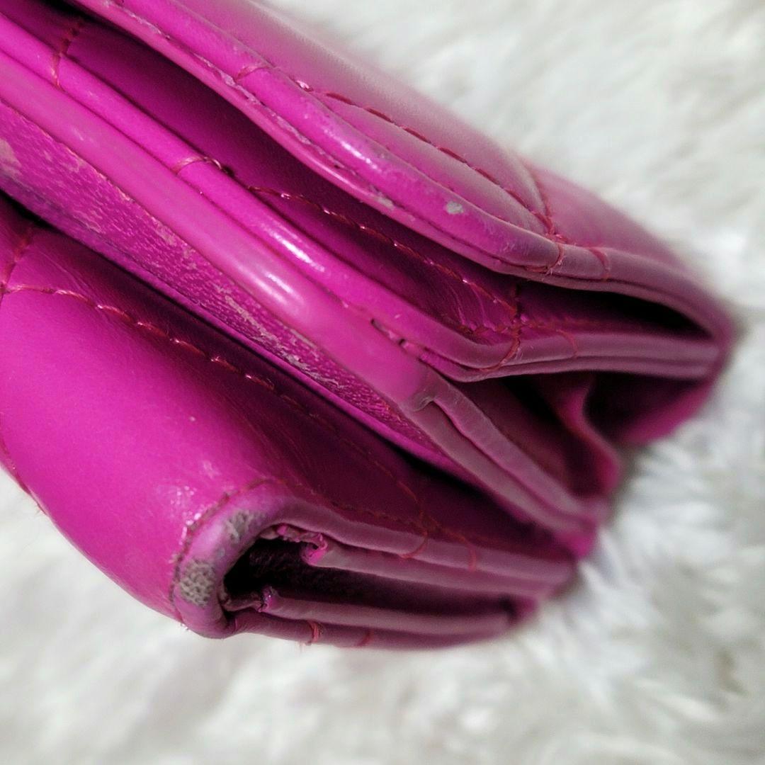 .*様 バレンシアガ 三つ折り財布 ミニ財布 キルティング Bロゴ金具 ピンク系