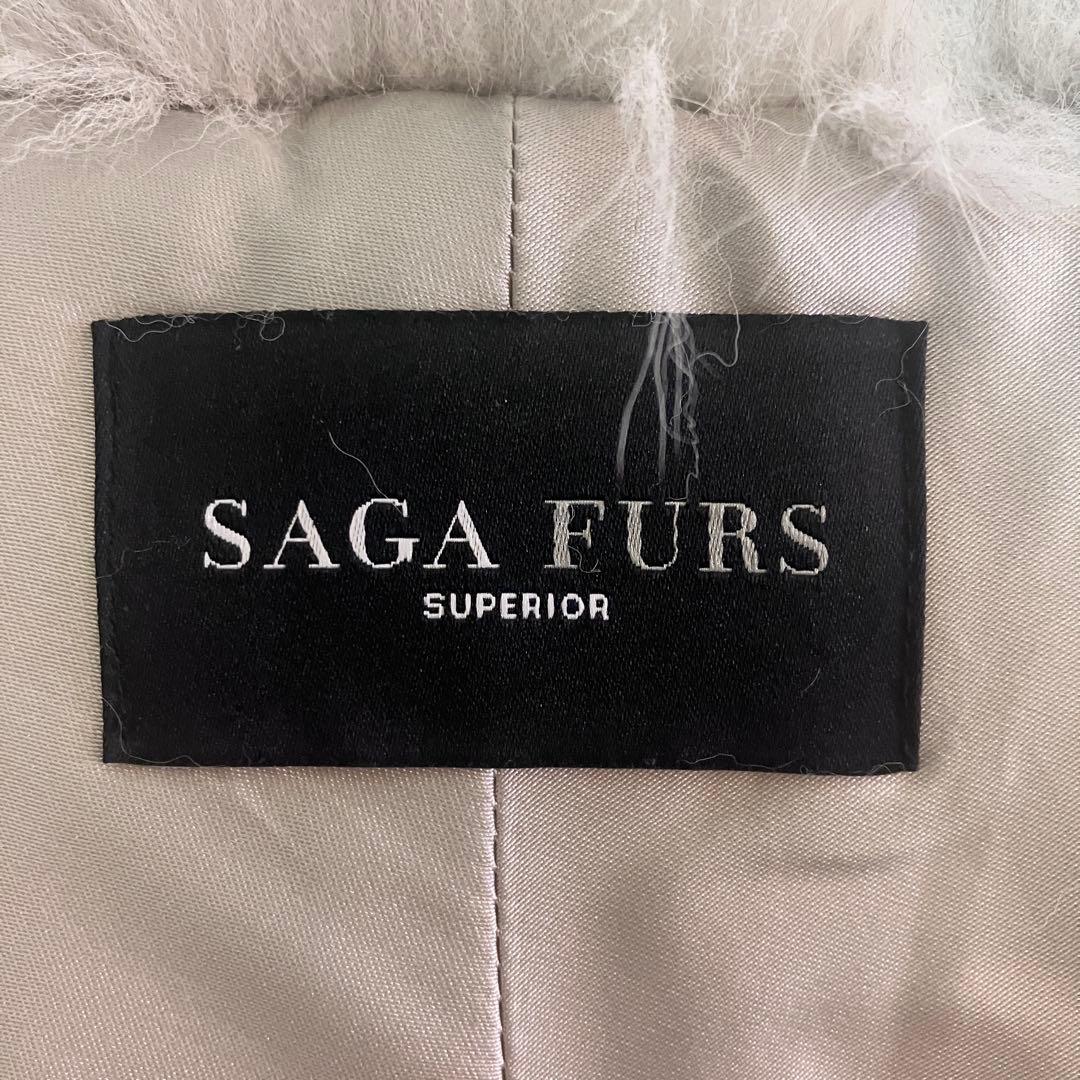 大判 SAGA FURS フォックス ファー ストール リアルファー ホワイト系