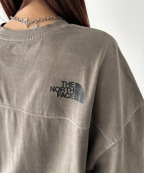 韓国限定✨ THE NORTH FACE ロゴ ステッチ Tシャツ ブラウン L