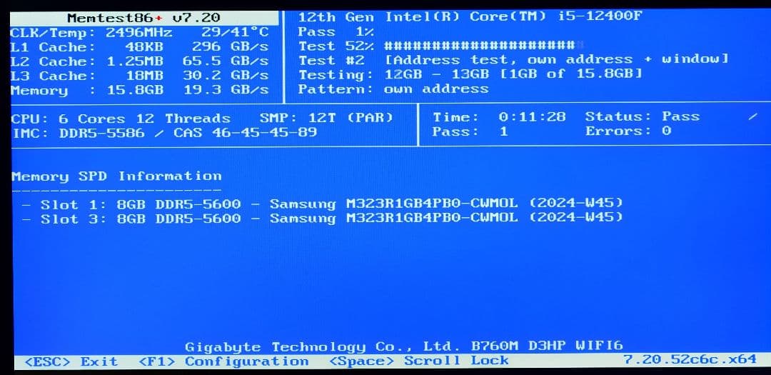 Samsung DDR5 5600 8GB ×2 計 16GB 【動作確認済】