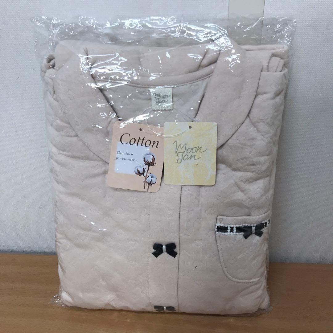 Moon Tan 裏綿接結（綿入り）ハートジャガードペプラムパジャマ M〜L