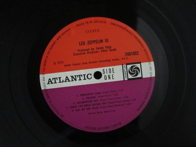 LED ZEPPELIN★III UK Atlantic Red/Maroon