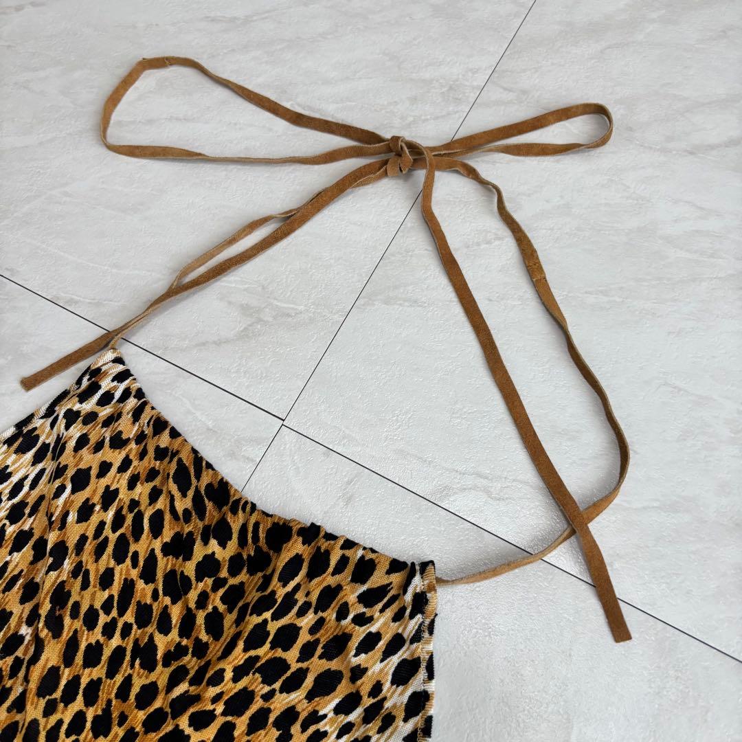 DOLCE&GABBANA レオパード ホルターネック 背中開き トップス 40