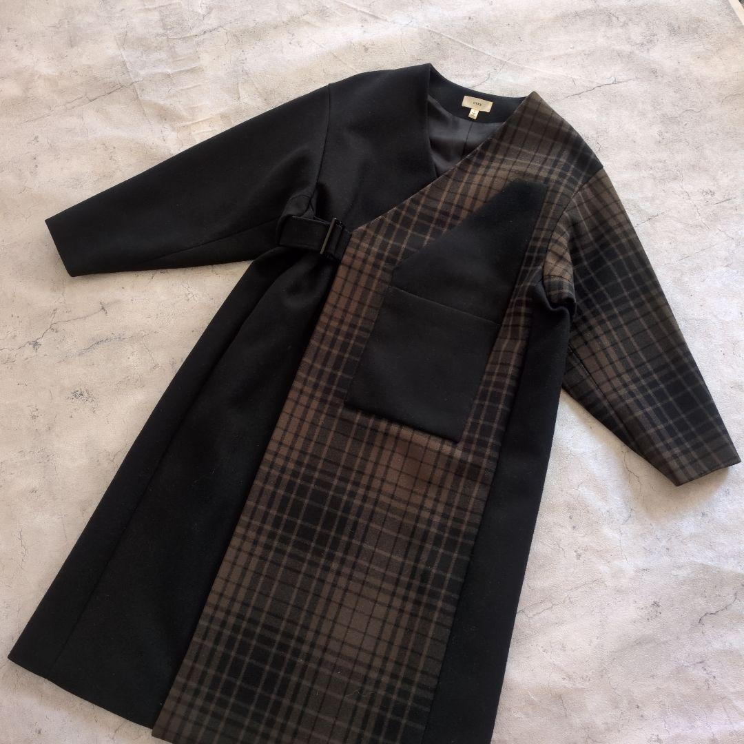 ジャケット・アウター HYKE Check Wrap Coat