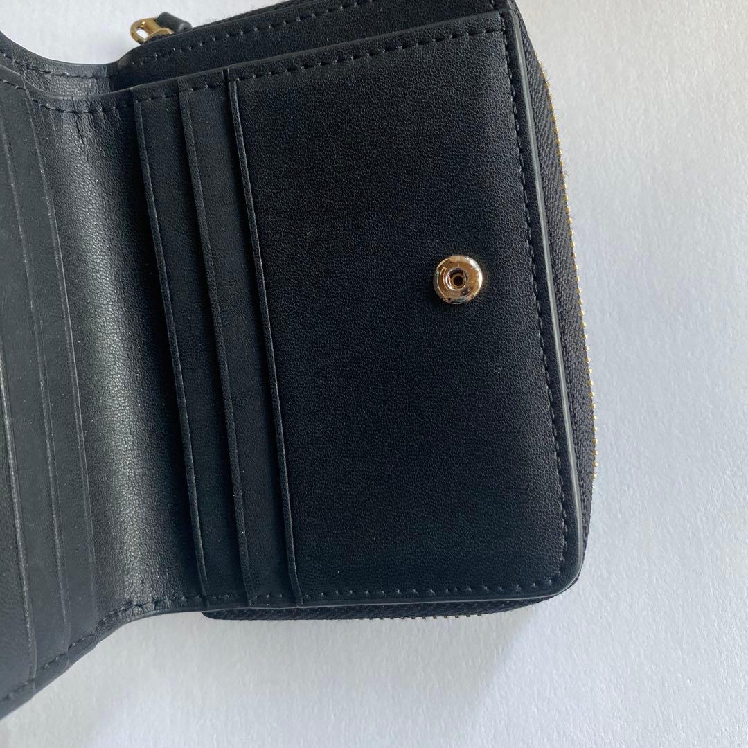 豆★ママTORY BURCH ブラックキルティング二つ折り財布