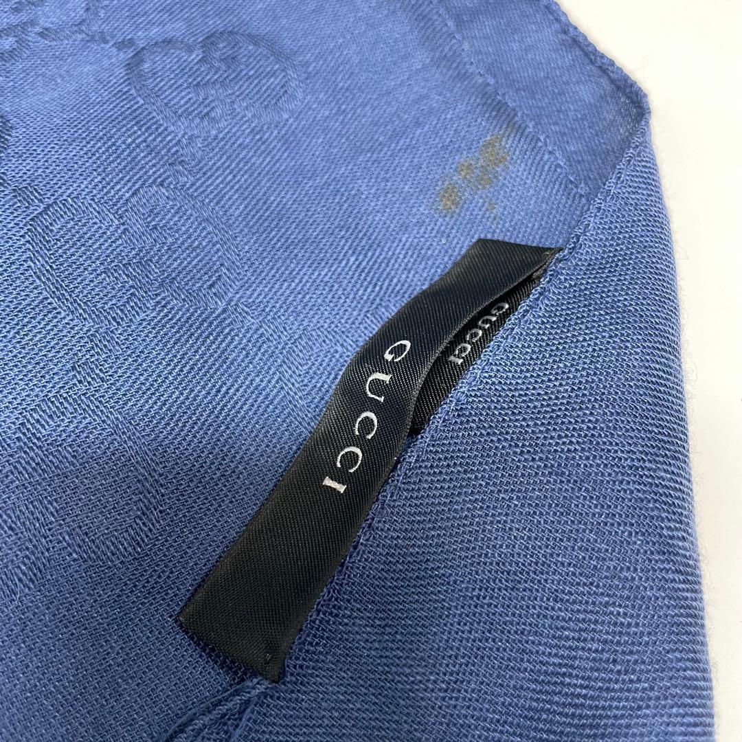 K*様 GUCCI ブルー スカーフ フリンジ付き