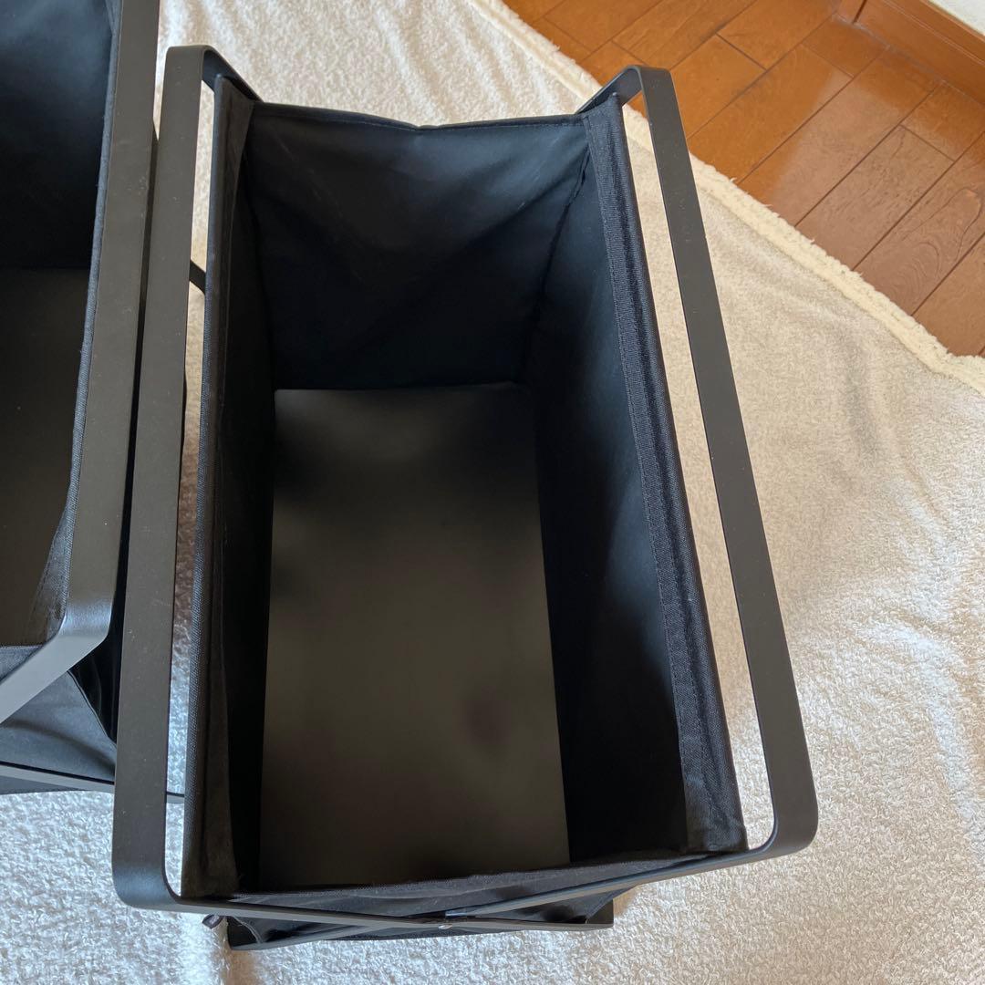 【美品】✨山崎実業 tower✨手荷物収納ボックス ブラック2個まとめ売り