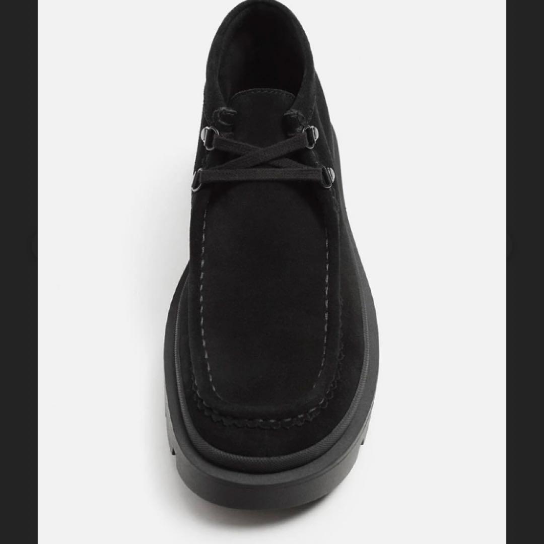 新品！zara ザラ　レザーアンクルブーツ　厚底