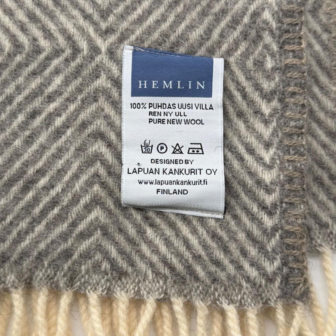 15466✨美品✨ラプアンカンクリ HEMLIN ウール ストール ヘリンボーン