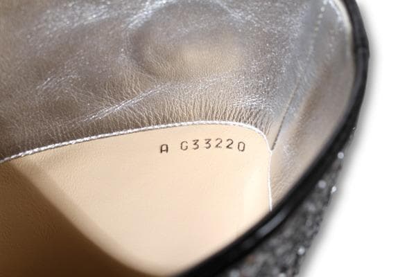 24.5cm CHANELココマーク グリッター ロング ヒール ブーツ 39C