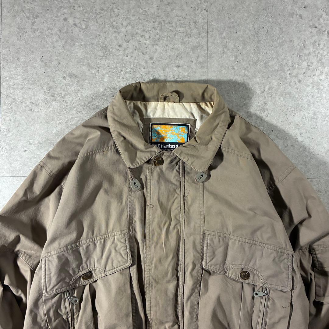 USA古着90s ドリズラージャケット短丈ライトブラウンXLハリントンジャケット