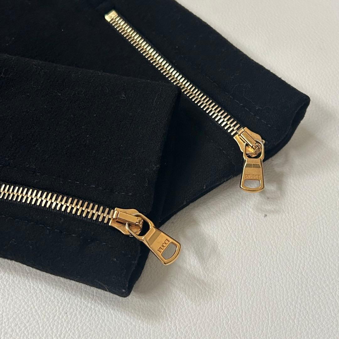 美品✨エミリオプッチ ウール リアルファーコート ベルト ブラック
