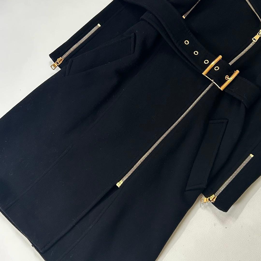 美品✨エミリオプッチ ウール リアルファーコート ベルト ブラック