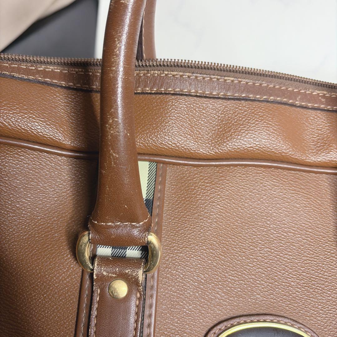 希少✨️BURBERRY ボストンバッグ 2way レザー ブラウン ノバチェック
